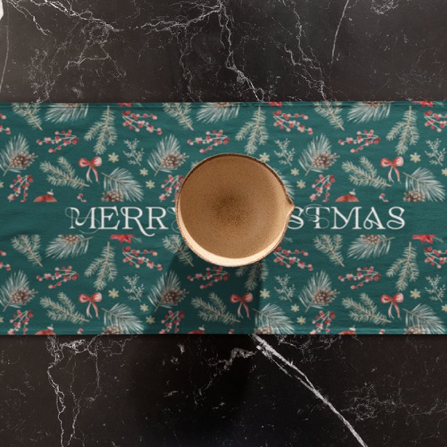 Chemin De Table Court Winter Botanicals Coquette Bow | Personalized  (Créateur téléchargé)