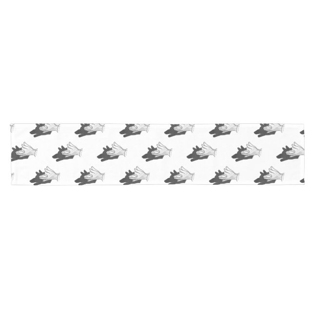 Chemin De Table Court Wolf Silhouette (Horizontal)