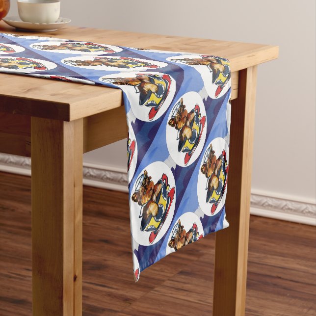 Chemin De Table Court Yorkie Poo Navy (In Situ)