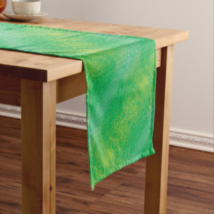 Chemin De Table Long Acceptation   Médaillons de saumons jaunes bleus