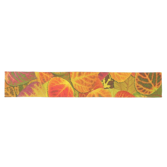 Chemin De Table Long Aspen Feuilles Collage Solid Medley 1 (Horizontal)
