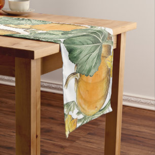 Chemin De Table Long Automne Aquarelle d'automne Citrouilles Vintages