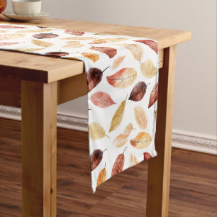Chemin De Table Long Automne Feuilles Terracotta Brown Boho Motif