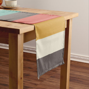 Chemin De Table Long Bandes vintages de couleurs claires