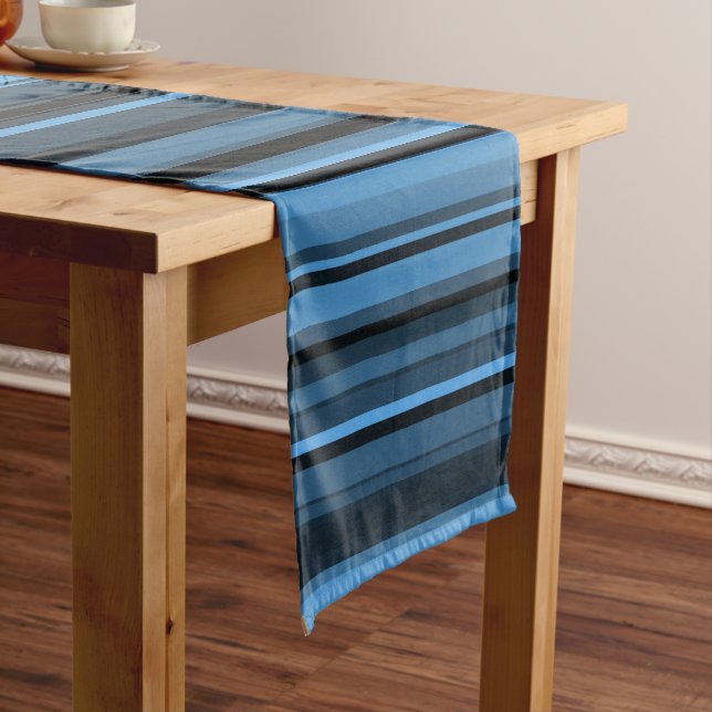 Chemin De Table Long Bleu - Grandes noires (In Situ)