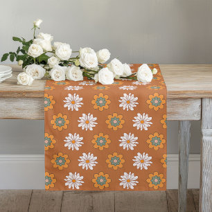 Chemin De Table Long Blooming Retro Runner Brun Vert Vibes Cosy
