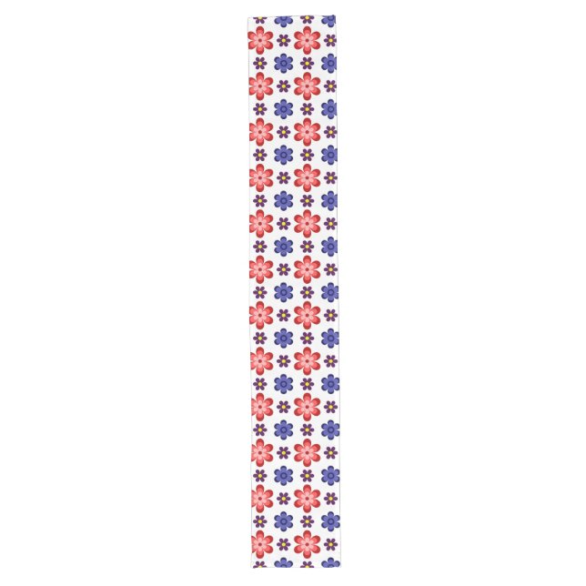 Chemin De Table Long Boho Blue Purple Red Flowers Large Table Runner (Devant)
