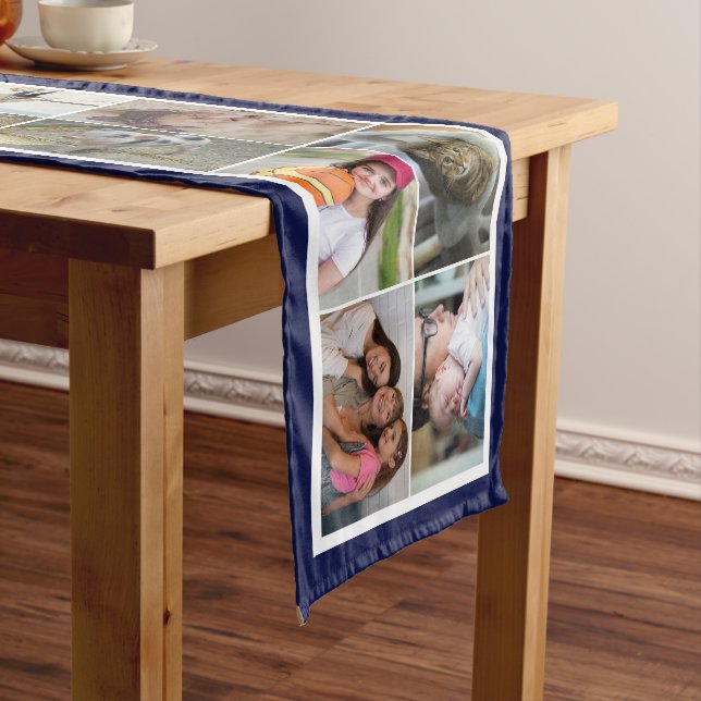 Chemin De Table Long Bordure Navy 22 Photos Créez Votre Propre Collage (In Situ)