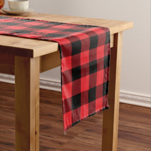 Chemin De Table Long Buffalo Plaid Red Black Check