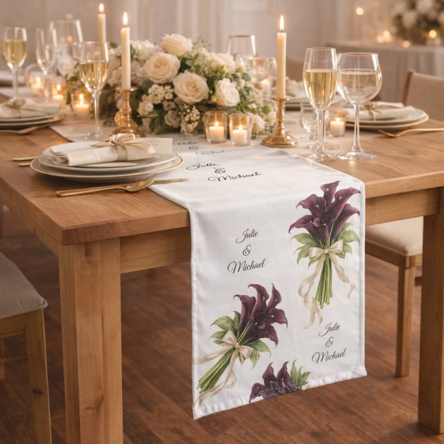 Chemin De Table Long Calla Lillies Wreath Wedding Decor Newlyweds (Créateur téléchargé)