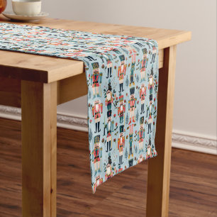 Chemin De Table Long Casse-noix classique en bleu, vert, or, rouge