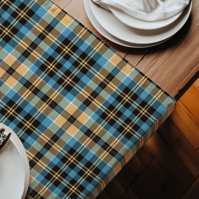 Chemin De Table Long Charming Blue Yellow Runner Cadeau pour dîner en f (Charming Blue Yellow Runner – Gift for Family Dining)