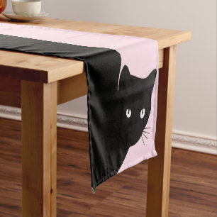 Chemin De Table Long Chat noir Sly rose