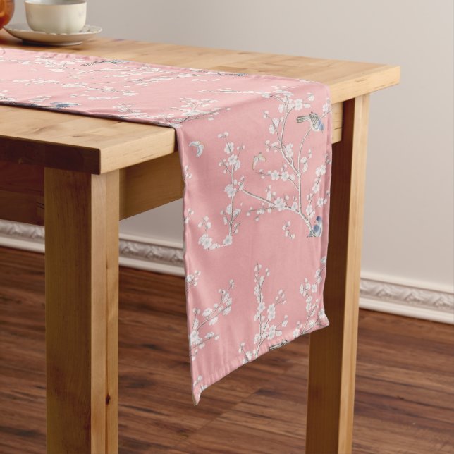 Chemin De Table Long Chinoiserie rose (In Situ)