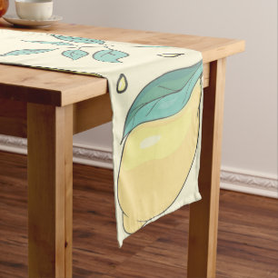 Chemin De Table Long Citrus de citron moderne jaune d'été Personnalisé