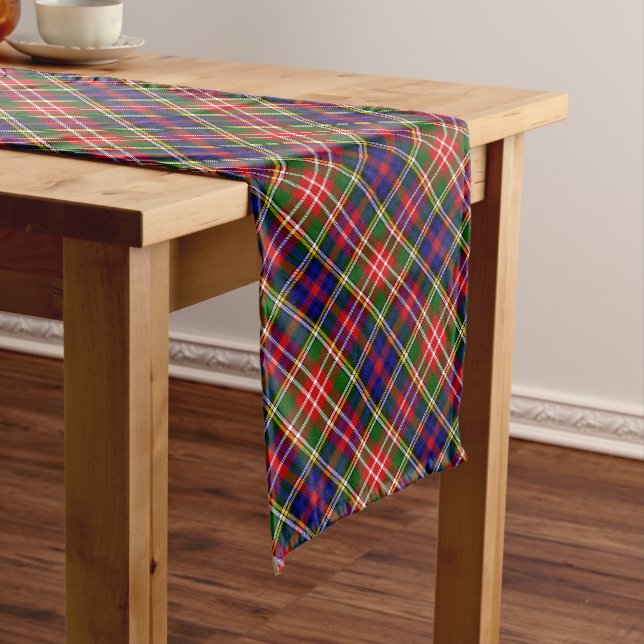 Chemin De Table Long Clan Christie Tartan (In Situ)