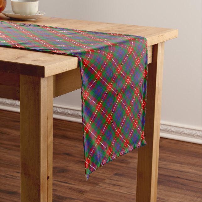 Chemin De Table Long Clan Fraser de Lovat Tartan Table Runner (In Situ)
