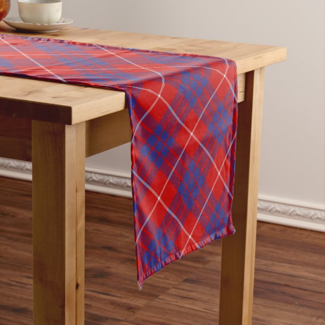Chemin De Table Long Clan Hamilton Red Tartan Table Runner (In Situ)