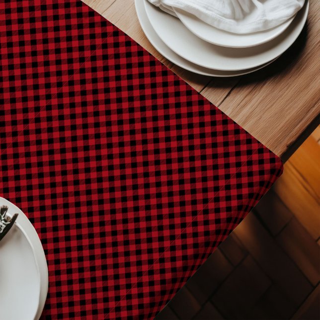 Chemin De Table Long Classic Buffalo Table Runner Rouge et Noir Plaid (Classic Buffalo Table Runner Red and Black Plaid)