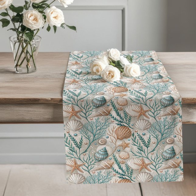 Chemin De Table Long Coastal Living Table Runner avec accents Océan (Coastal Living Table Runner with Ocean Accents)