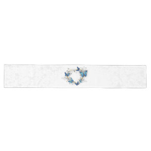 Chemin De Table Long Coeur bijoux avec papillons Morpho