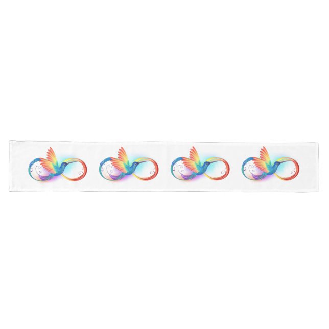 Chemin De Table Long Colibri arc-en-ciel avec symbole Infinity (Horizontal)
