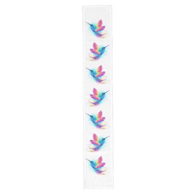 Chemin De Table Long Colibri arc-en-ciel exotique (Devant)