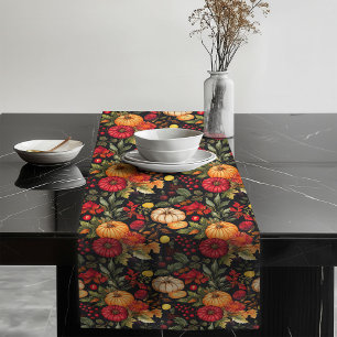Chemin De Table Long Cosy Citrouille & Floral Table Runner Cadre festif