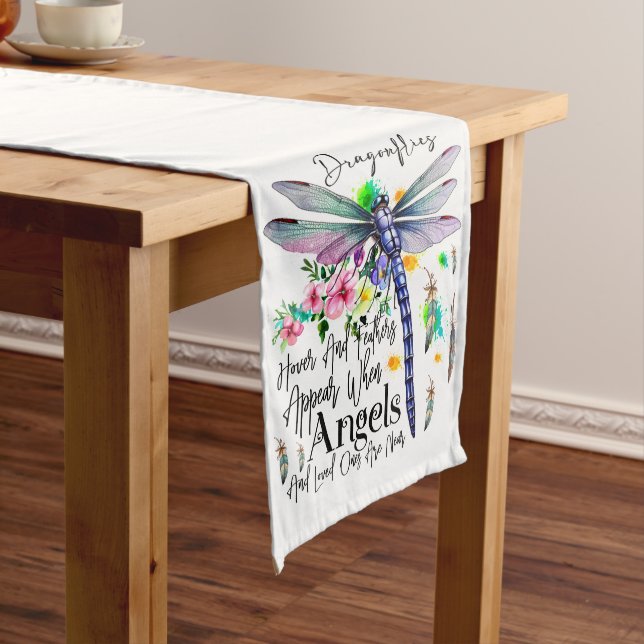 CHEMIN DE TABLE LONG COULEUR PASTEL JOLIMENT DRAGONFLY AVEC DIRE (In Situ)