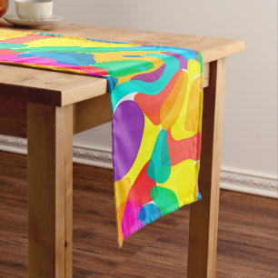 Chemin De Table Long Couleurs du cirque Chaos Motif d'art Abstrait