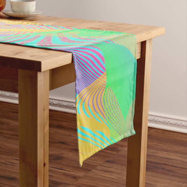 Chemin De Table Long COULEURS FLUO - Art Fractal - (In Situ)