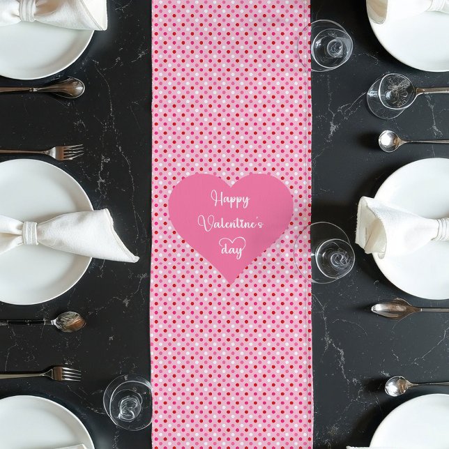 Chemin De Table Long Coureur de Cadeau de la Saint-Valentin Cœurs Roses (Elegant Pink Red Hearts Valentine Gift Runner)