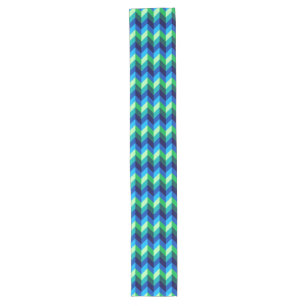 Chemin De Table Long Coureur de grande table Blue Green Ombre Chevrons