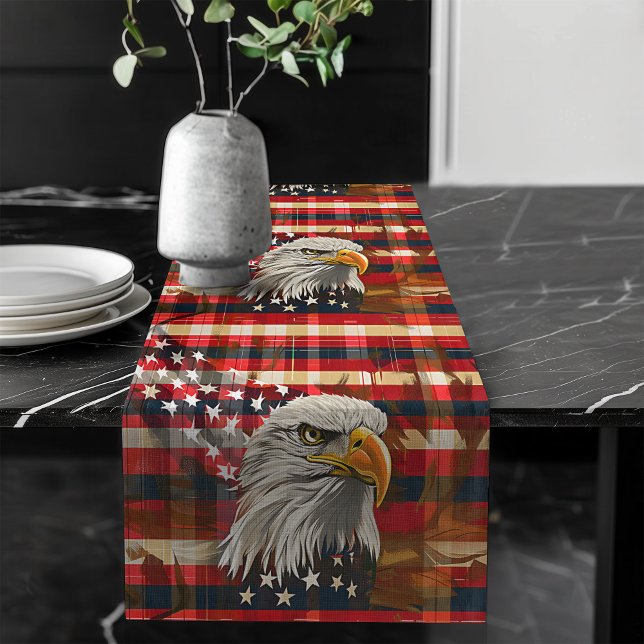 Chemin De Table Long Coureur de l'Esprit Américain Drapeau & Aigle Acce (Eagle and Flag Runner Patriotic Touch for Home)