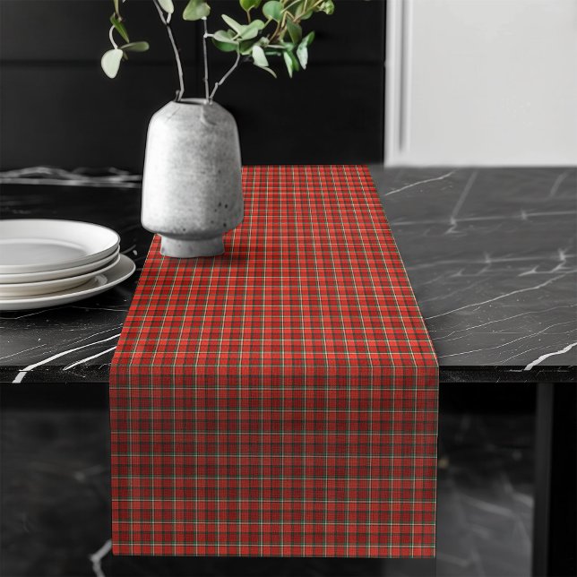 Chemin De Table Long Coureur de table de vacances en Red Green Plaid De (Holiday Table Runner in Red Green Plaid Design)