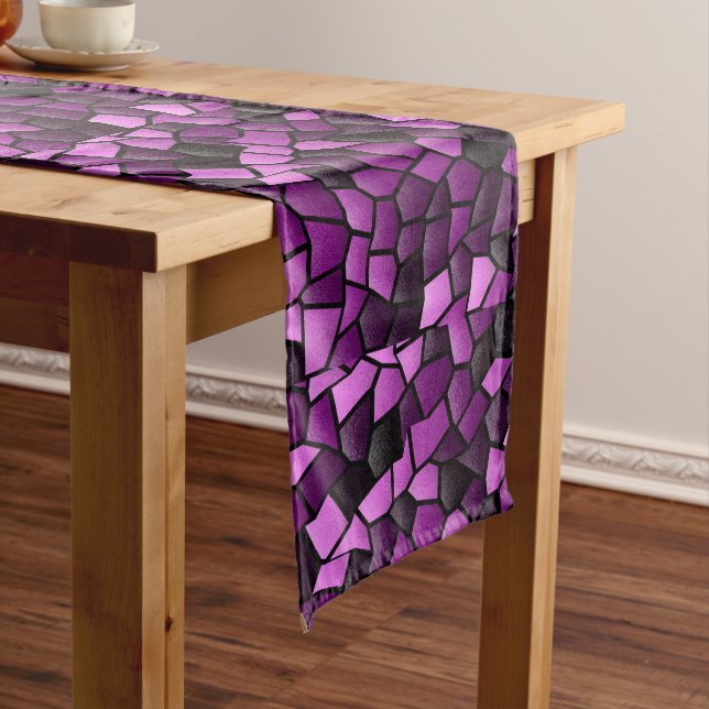 Chemin De Table Long Coureur de table en mosaïque violet profond (In Situ)