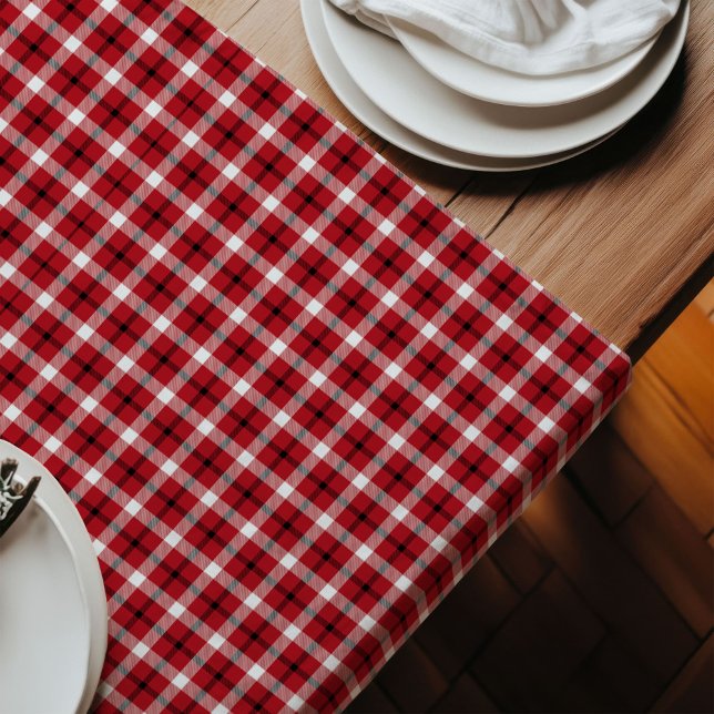 Chemin De Table Long Coureur de table Lumberjack rustique rouge style n (Lumberjack Table Runner Rustic Red Black Style)