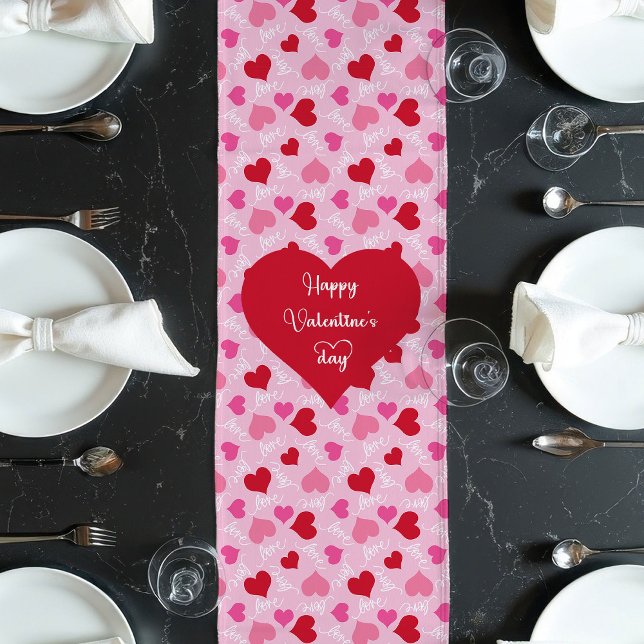 Chemin De Table Long Coureur de table romantique pour femme Saint-Valen (Romantic Table Runner Gift for Wife Valentine)