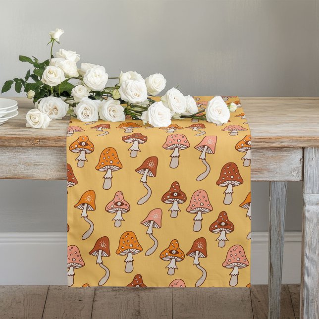 Chemin De Table Long Coureur Rétro Éclectique Tons Chauds & Flair Funky (Eclectic Retro Runner Warm Tones & Funky Flair)
