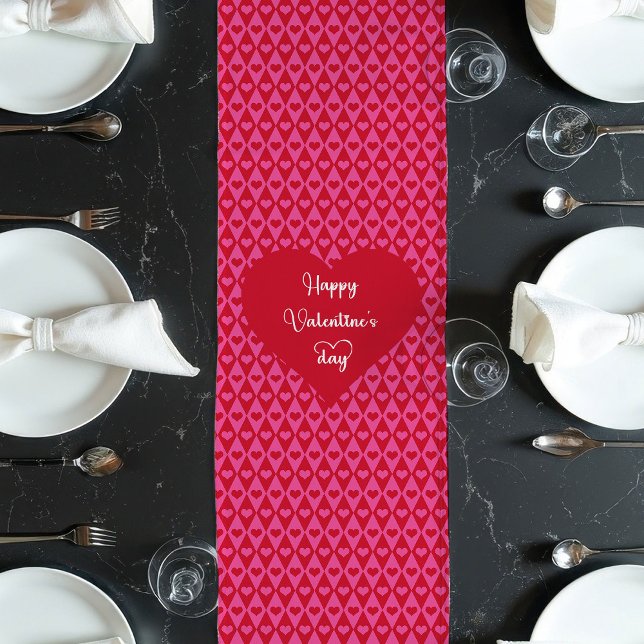 Chemin De Table Long Coureurs de table Cœurs d'amour mignons Surprise d (Cute Love Hearts Table Runner Valentine Surprise)
