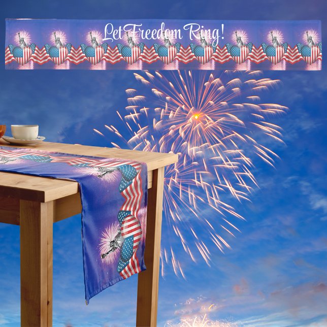 Chemin De Table Long Défilé du 4 juillet "Que la liberté sonne" (Créateur téléchargé)