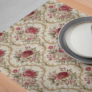 Chemin De Table Long Elégance dédouanée Fluale Damask Table Runner