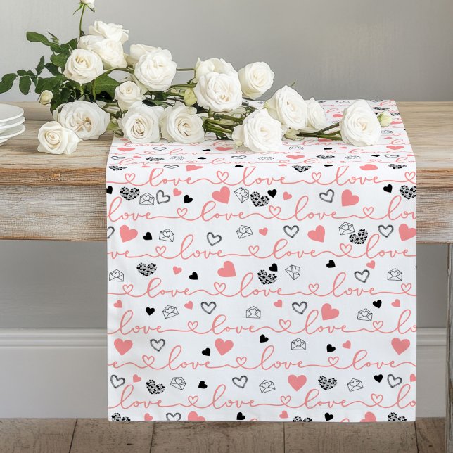 Chemin De Table Long Elegant Anniversary Love Lettering Table Runner (Elegant Anniversary Love Lettering Table Runner)
