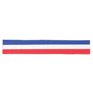 Chemin De Table Long Élégant Tricolor Drapeau Français (108 po)
