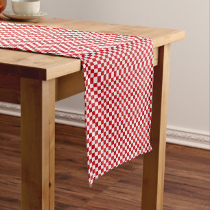 Chemin De Table Long En vichy Rouge Et Blanc À damiers