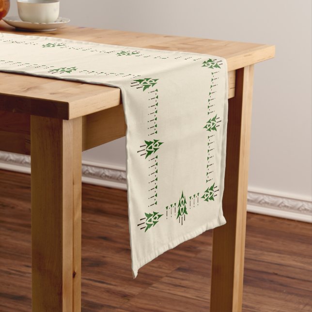 Chemin De Table Long Esprit adoptif de Hélène du motif en bois (In Situ)