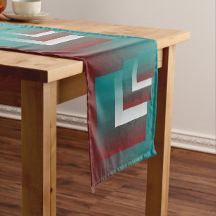Chemin De Table Long Fenêtres en blanc bordeaux turquoise