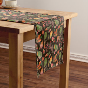 Chemin De Table Long Feuilles colorées d'automne 1 Brun chocolat
