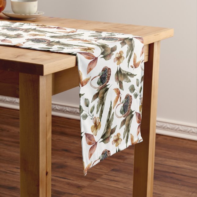 Chemin De Table Long Feuilles d'automne Paniers de Berries (In Situ)