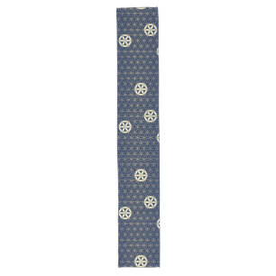 Chemin De Table Long Fleur de vie - motif sans soudure - beige bleu
